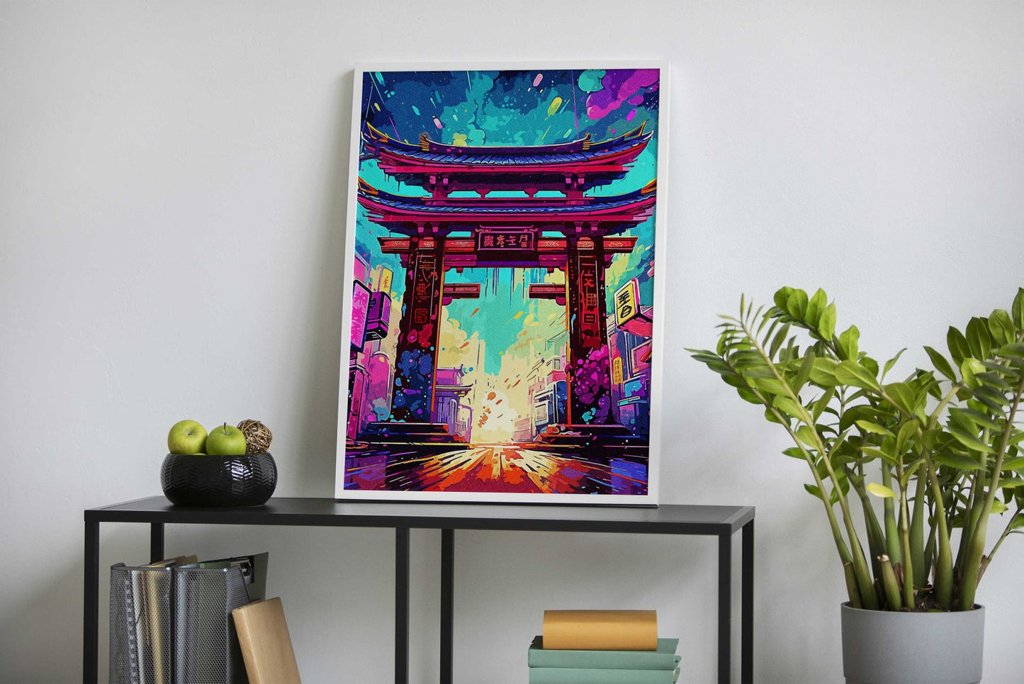 Painting Colorful Gate Asian Style Poster | Wal l Art for Home & Office | High-Quality Print