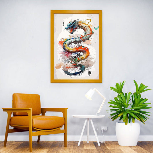 Painting Dragon Asian Style Poster | Wall Art f or Home & Office | High-Quality Print