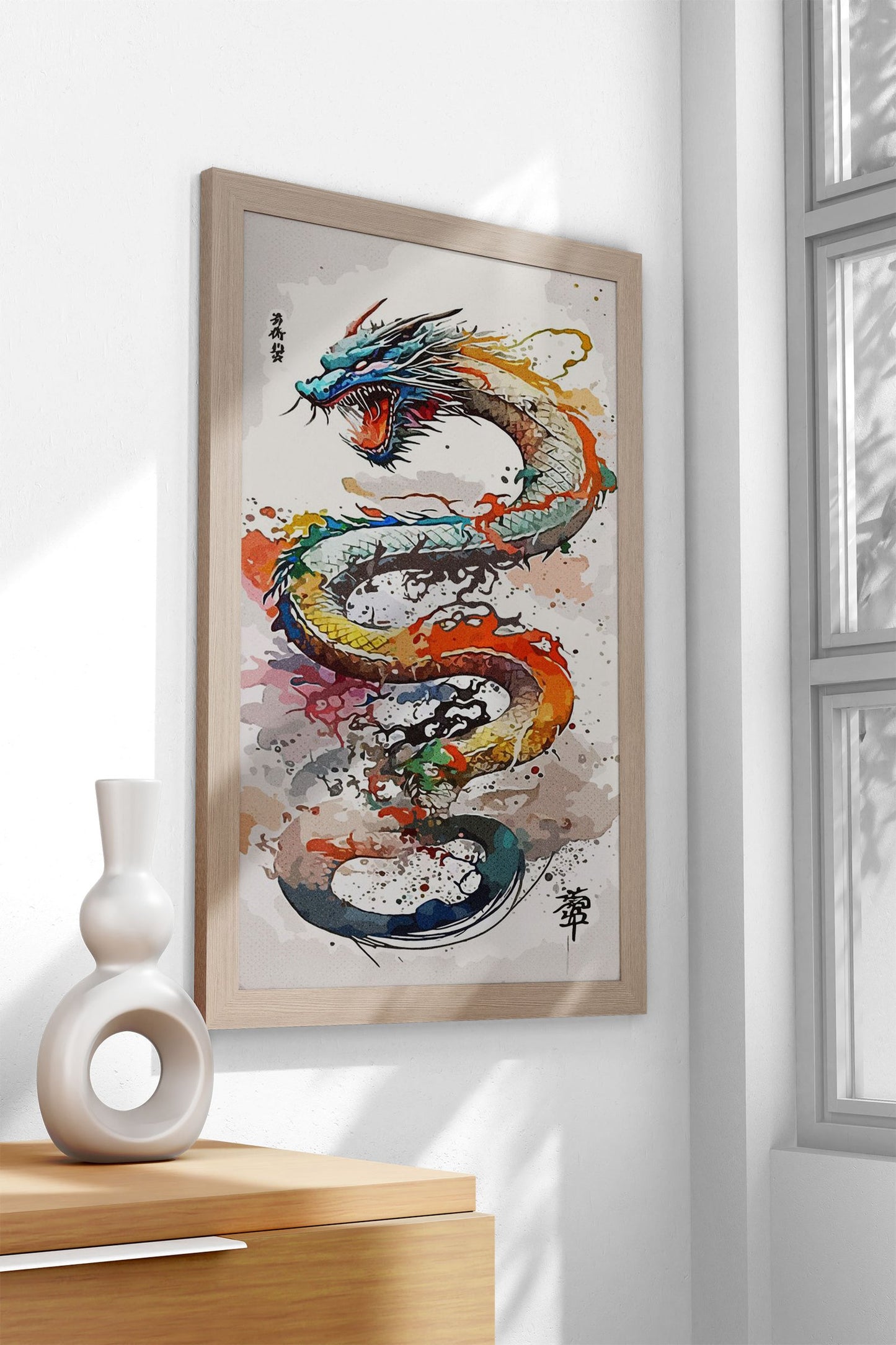 Painting Dragon Asian Style Poster | Wall Art f or Home & Office | High-Quality Print