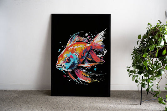 Painting Fish Asian Style Poster | Wall Art for H ome & Office | High-Quality Print