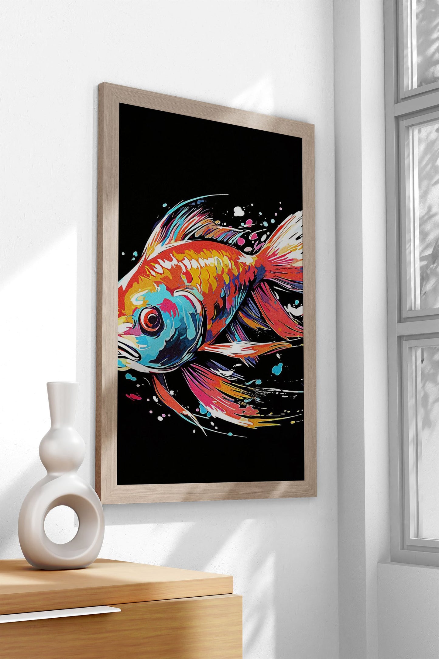 Painting Fish Asian Style Poster | Wall Art for H ome & Office | High-Quality Print