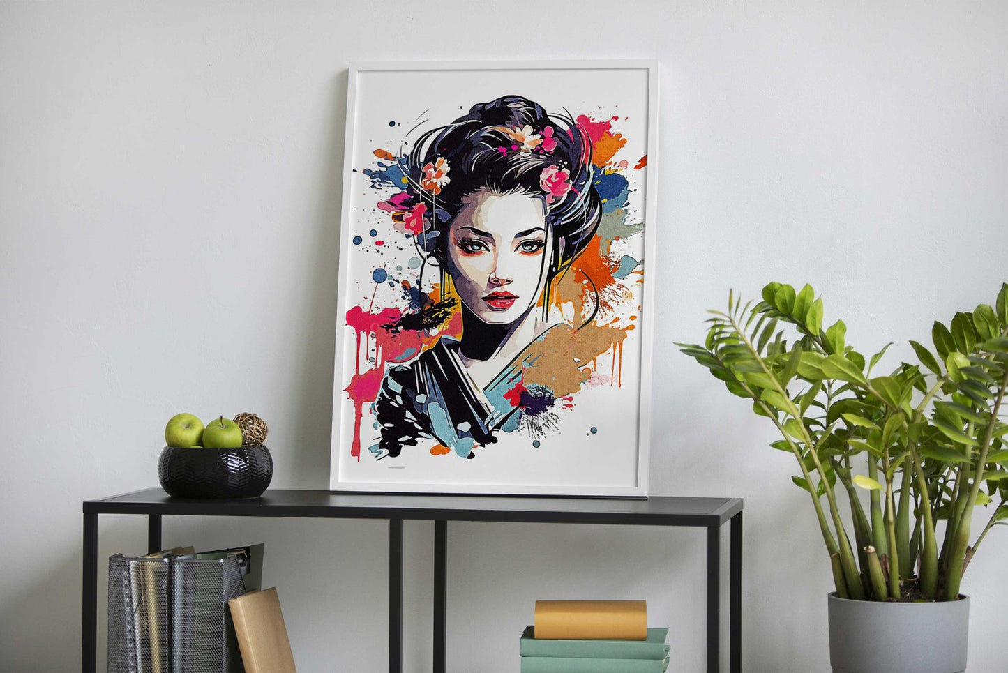 Painting Geisha Asian Style Poster | Wall Art fo r Home & Office | High-Quality Print