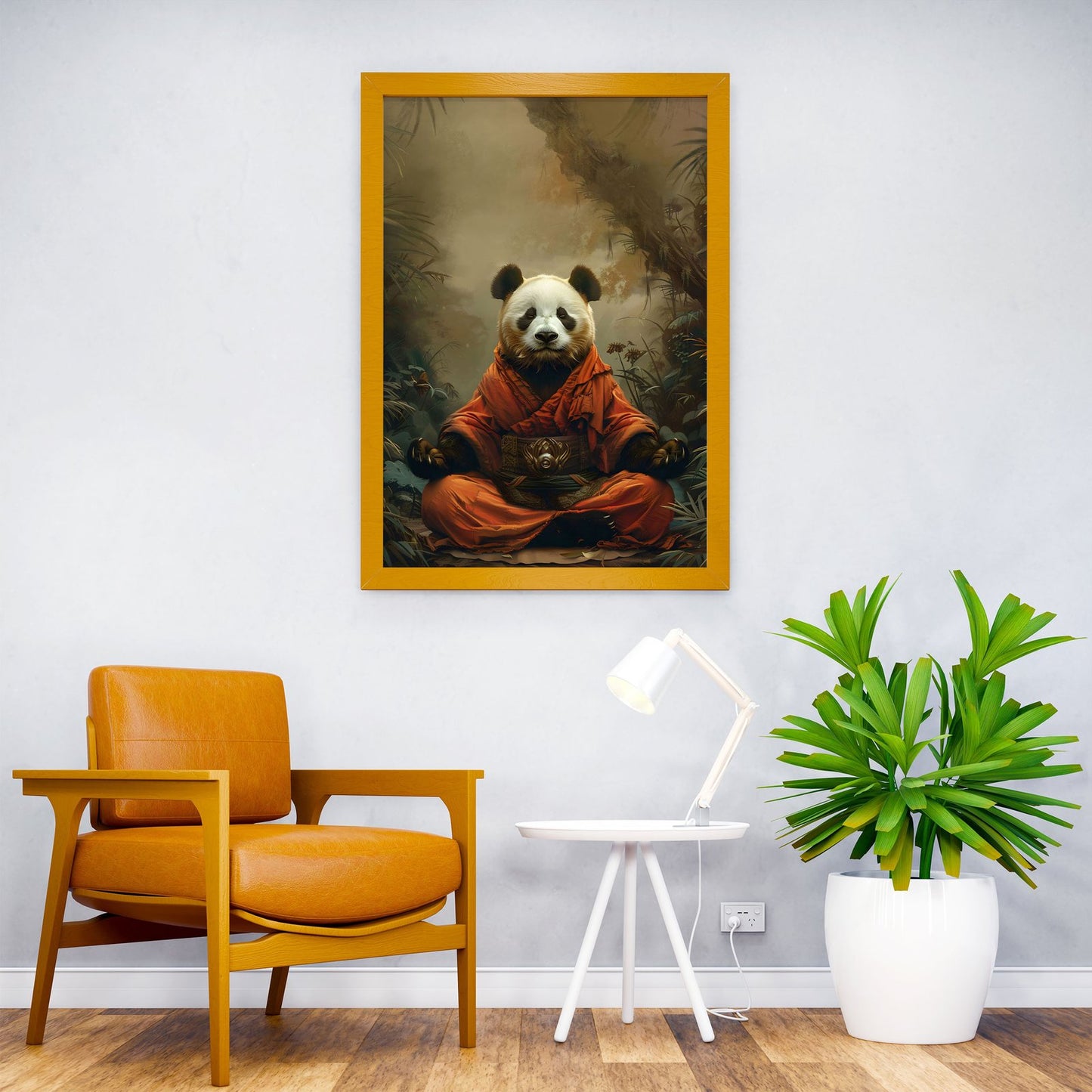 Panda Monk Mystic Meditate Asian Style Post er | Wall Art for Home & Office | High-Quality Print