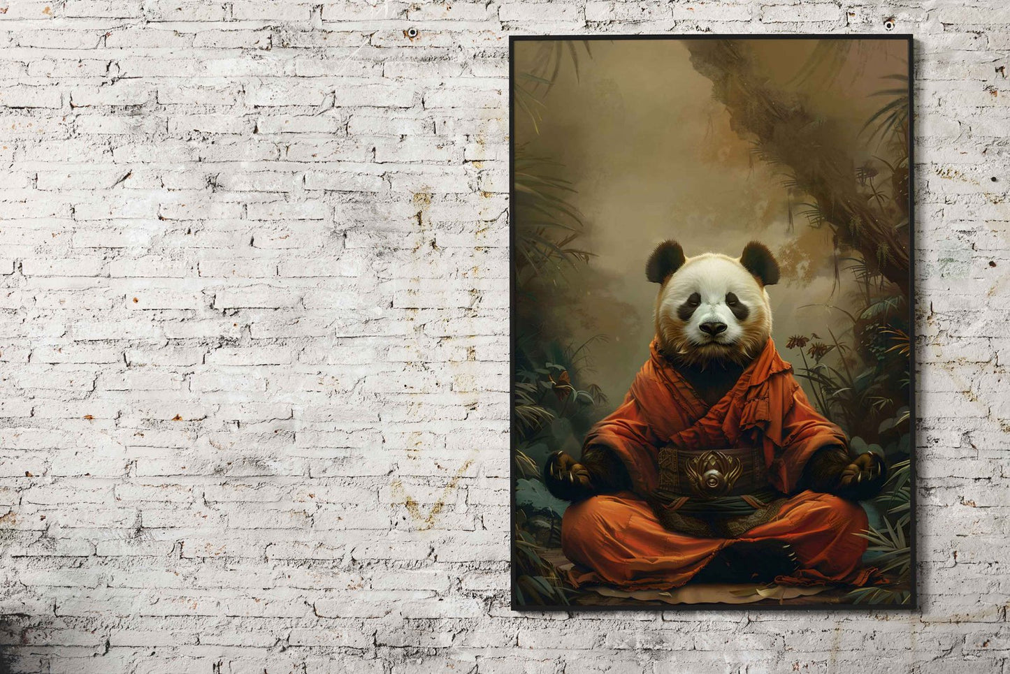 Panda Monk Mystic Meditate Asian Style Post er | Wall Art for Home & Office | High-Quality Print