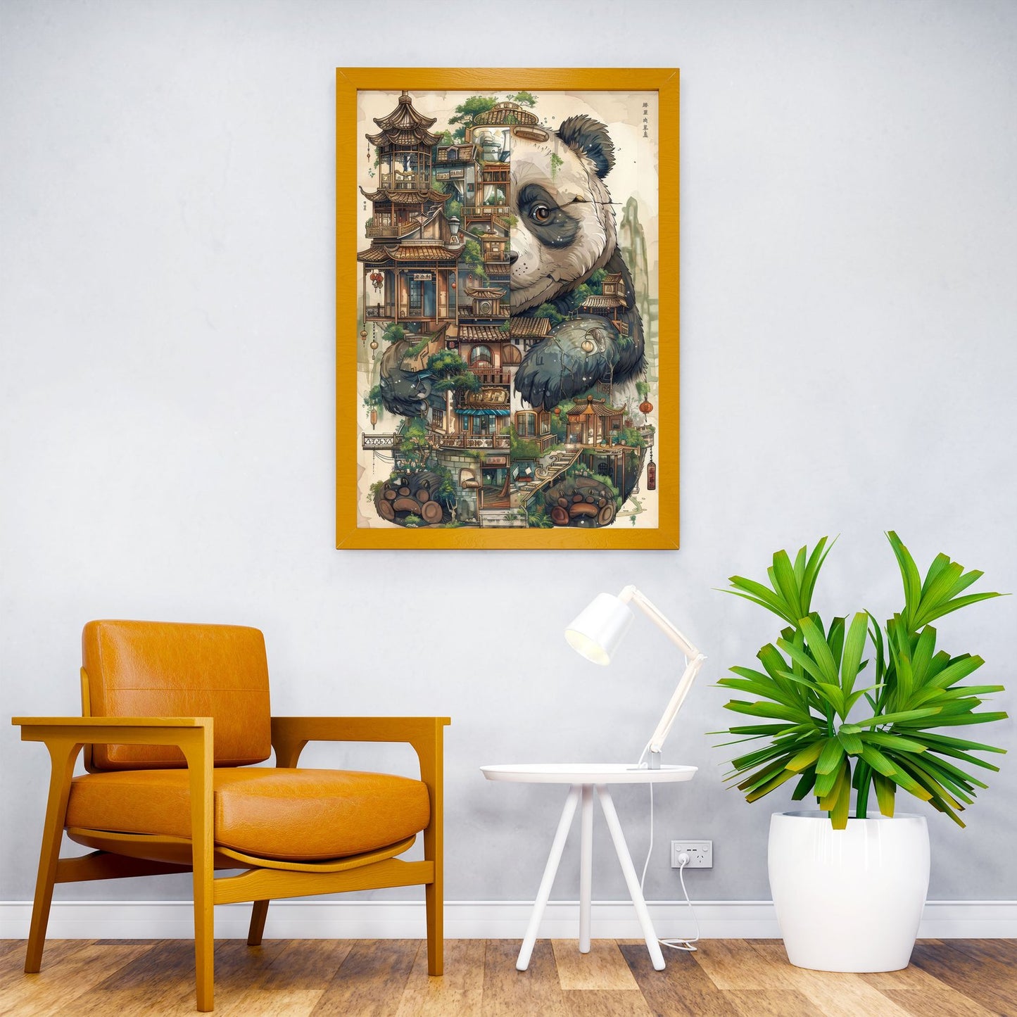 Panda house Asian Style Poster | Wall Art for H ome & Office | High-Quality Print