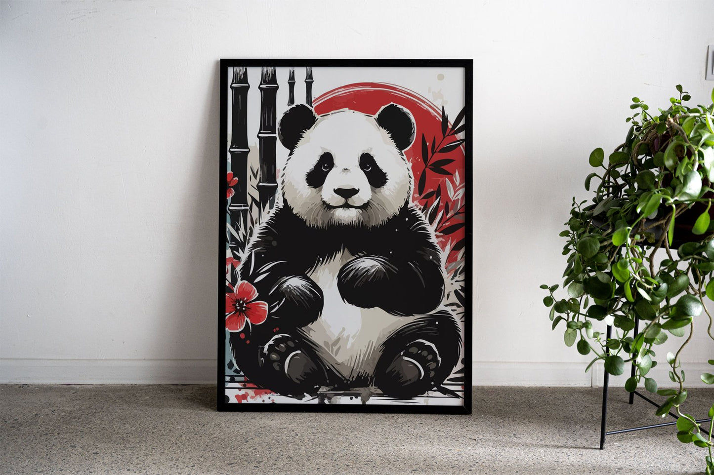 Pandas smile for you Asian Style Poster | Wall  Art for Home & Office | High-Quality Print