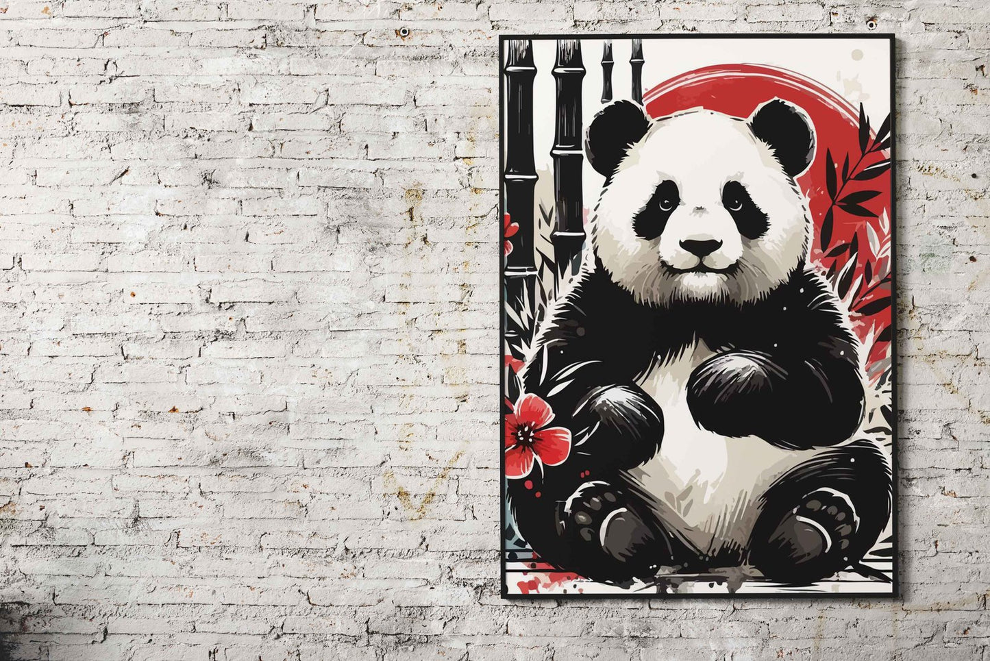 Pandas smile for you Asian Style Poster | Wall  Art for Home & Office | High-Quality Print