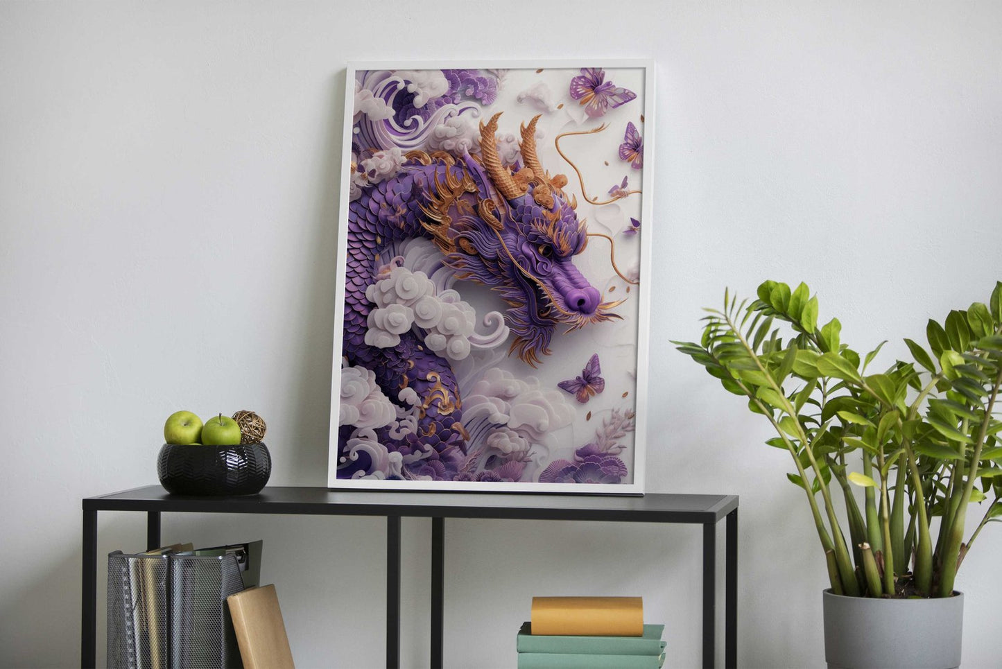 Paper Art majestic dragon Asian Style Poster |  Wall Art for Home & Office | High-Quality Print