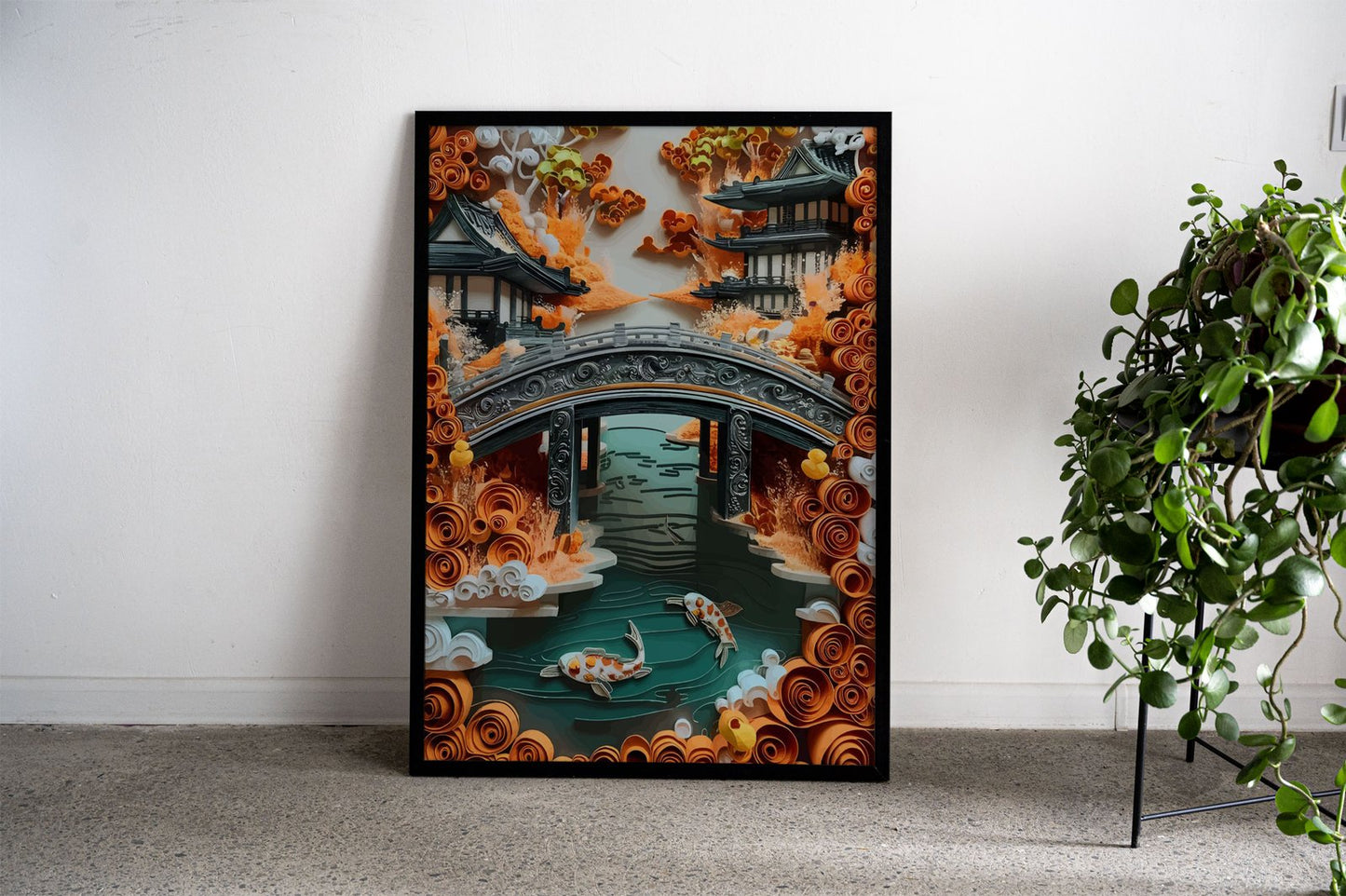 Papercraft Japanese Garden Asian Style Poste r | Wall Art for Home & Office | High-Quality Print
