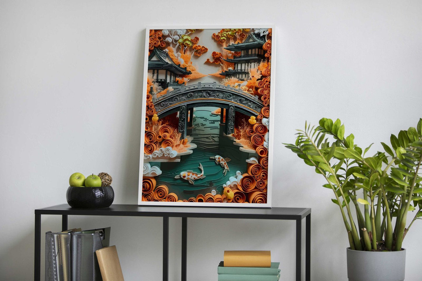 Papercraft Japanese Garden Asian Style Poste r | Wall Art for Home & Office | High-Quality Print