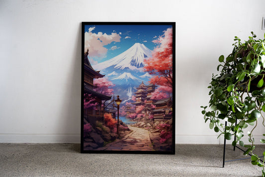 pastel fuji japan Asian Style Poster | Wall Art fo r Home & Office | High-Quality Print