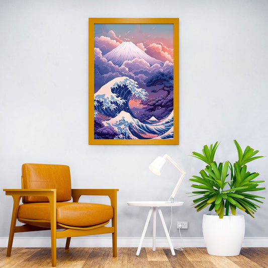 Pastel Fuji Mountain Asian Style Poster | Wall A rt for Home & Office | High-Quality Print