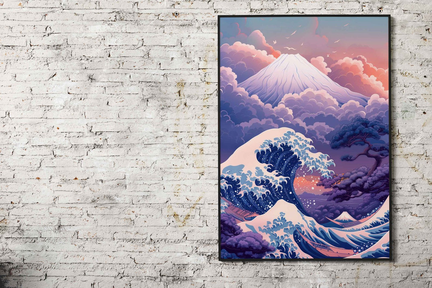 Pastel Fuji Mountain Asian Style Poster | Wall A rt for Home & Office | High-Quality Print