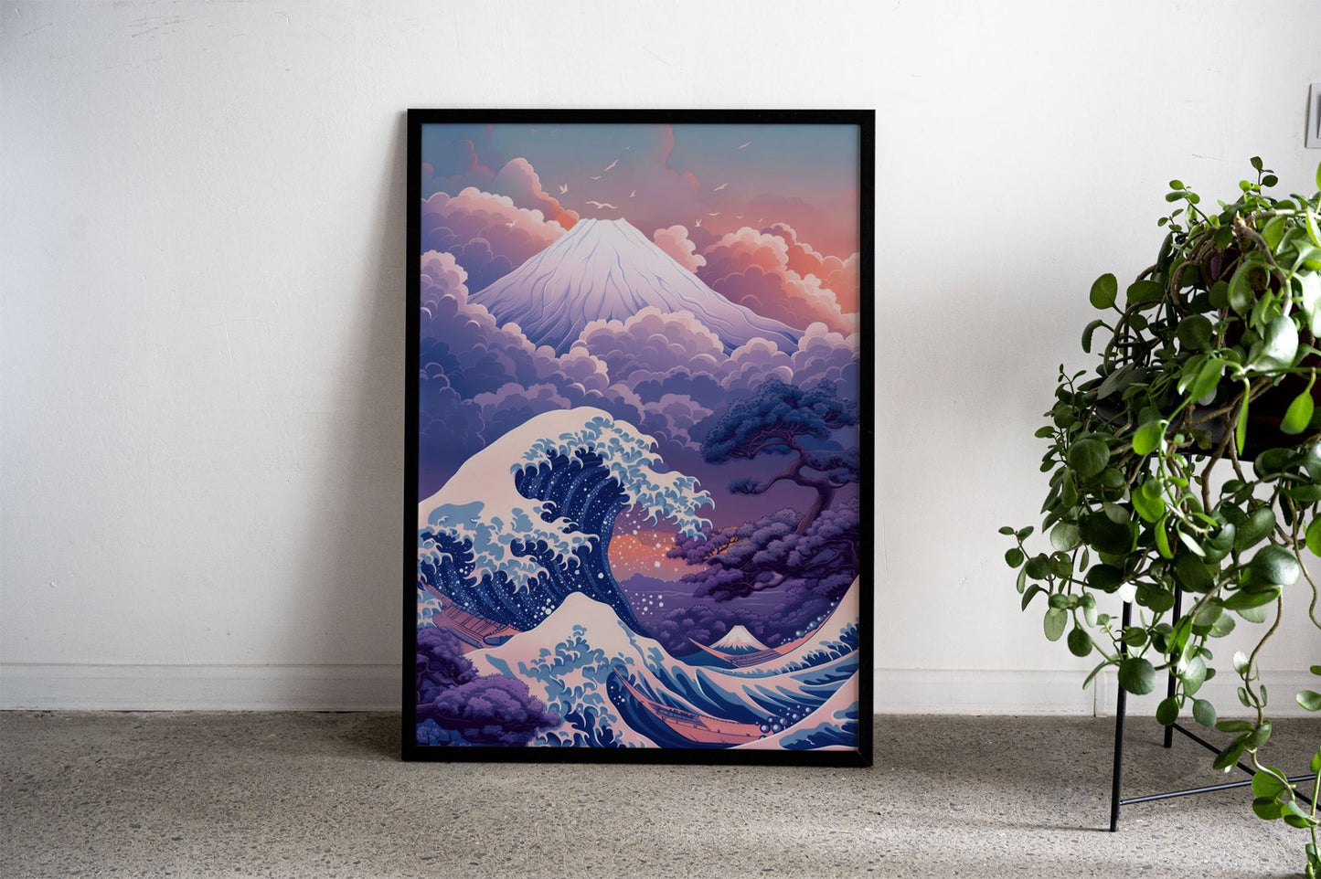 Pastel Fuji Mountain Asian Style Poster | Wall A rt for Home & Office | High-Quality Print