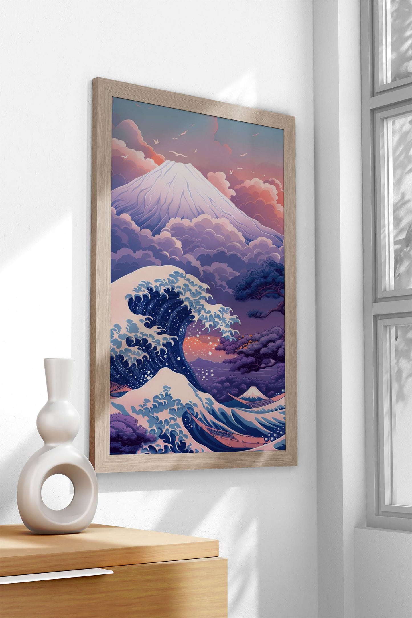 Pastel Fuji Mountain Asian Style Poster | Wall A rt for Home & Office | High-Quality Print
