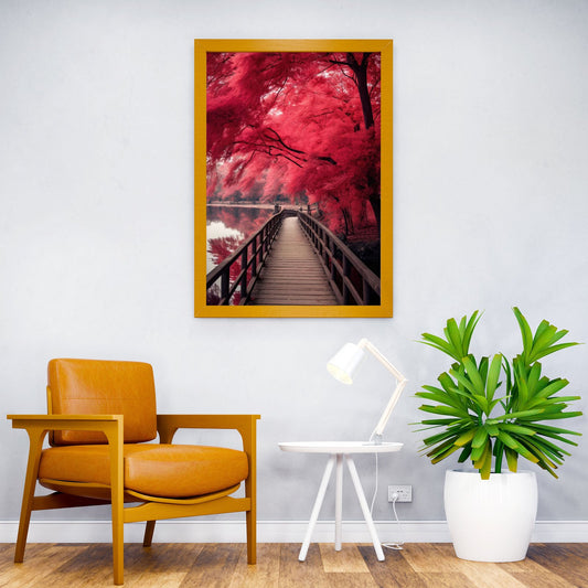 Pathway cherry blossom Asian Style Poster |  Wall Art for Home & Office | High-Quality Print