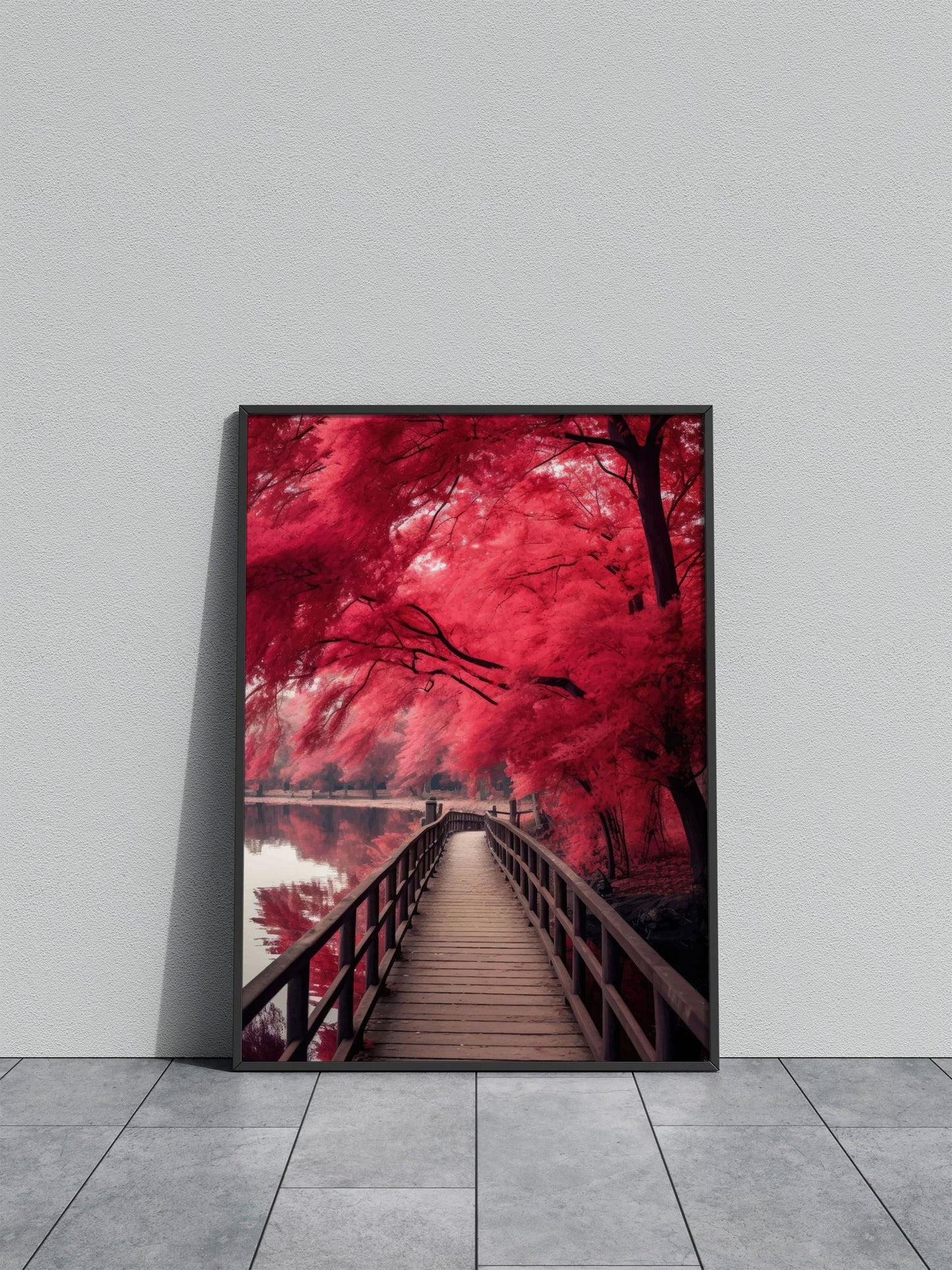 Pathway cherry blossom Asian Style Poster |  Wall Art for Home & Office | High-Quality Print