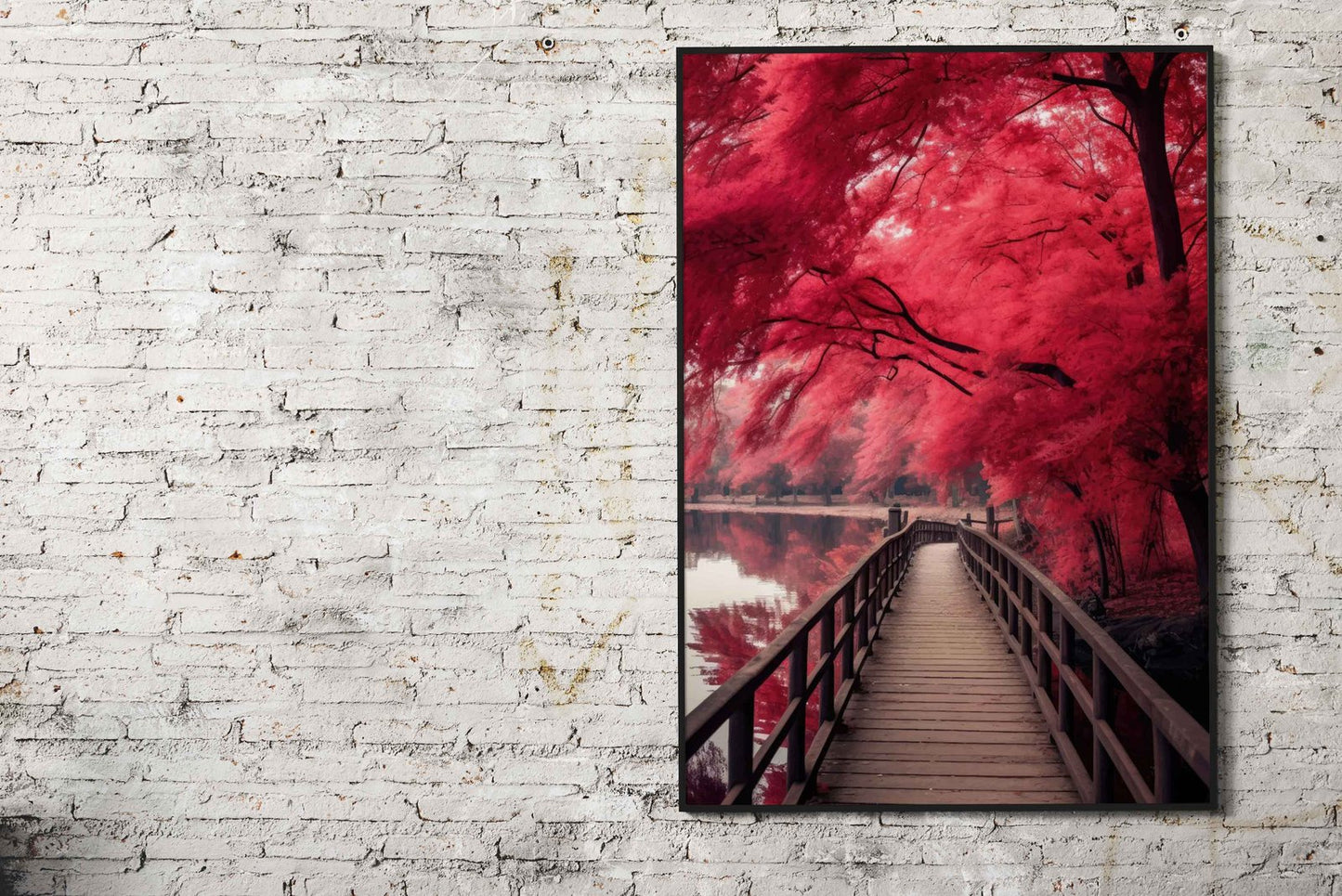 Pathway cherry blossom Asian Style Poster |  Wall Art for Home & Office | High-Quality Print