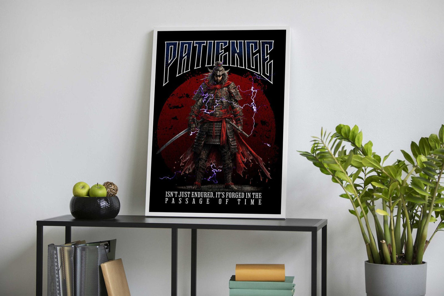 Patience Samurai Asian Style Poster | Wall Art  for Home & Office | High-Quality Print