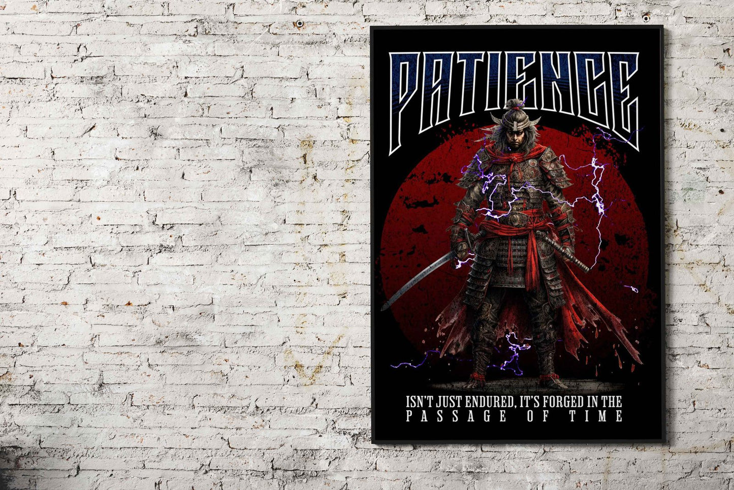 Patience Samurai Asian Style Poster | Wall Art  for Home & Office | High-Quality Print