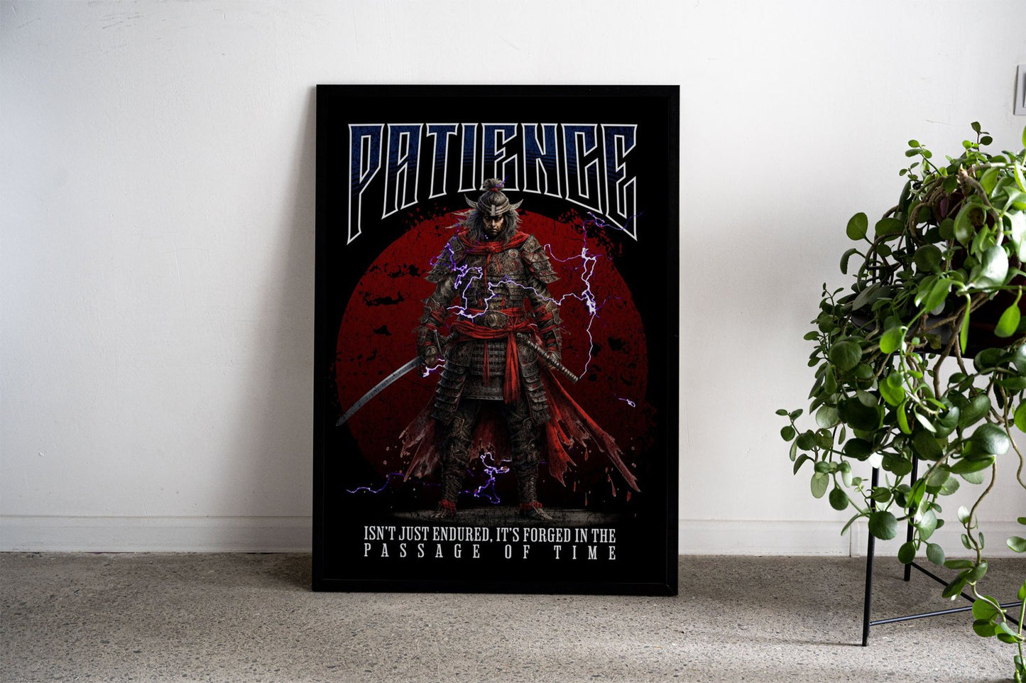 Patience Samurai Asian Style Poster | Wall Art  for Home & Office | High-Quality Print