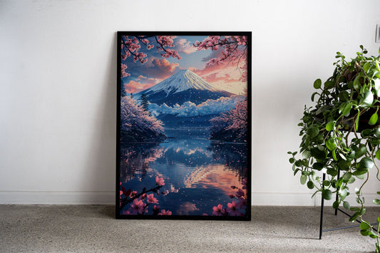 Peaceful Morning at Mount Fuji Asian Style Po ster | Wall Art for Home & Office | High-Quality Print