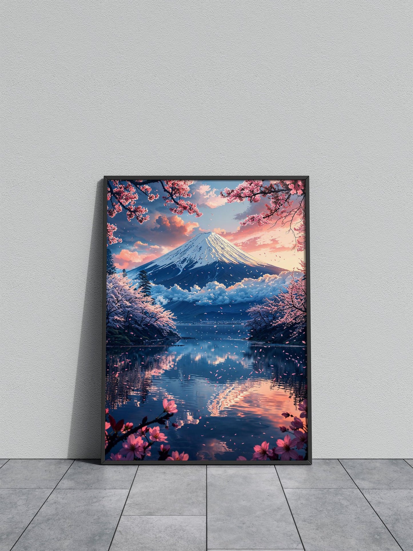 Peaceful Morning at Mount Fuji Asian Style Po ster | Wall Art for Home & Office | High-Quality Print
