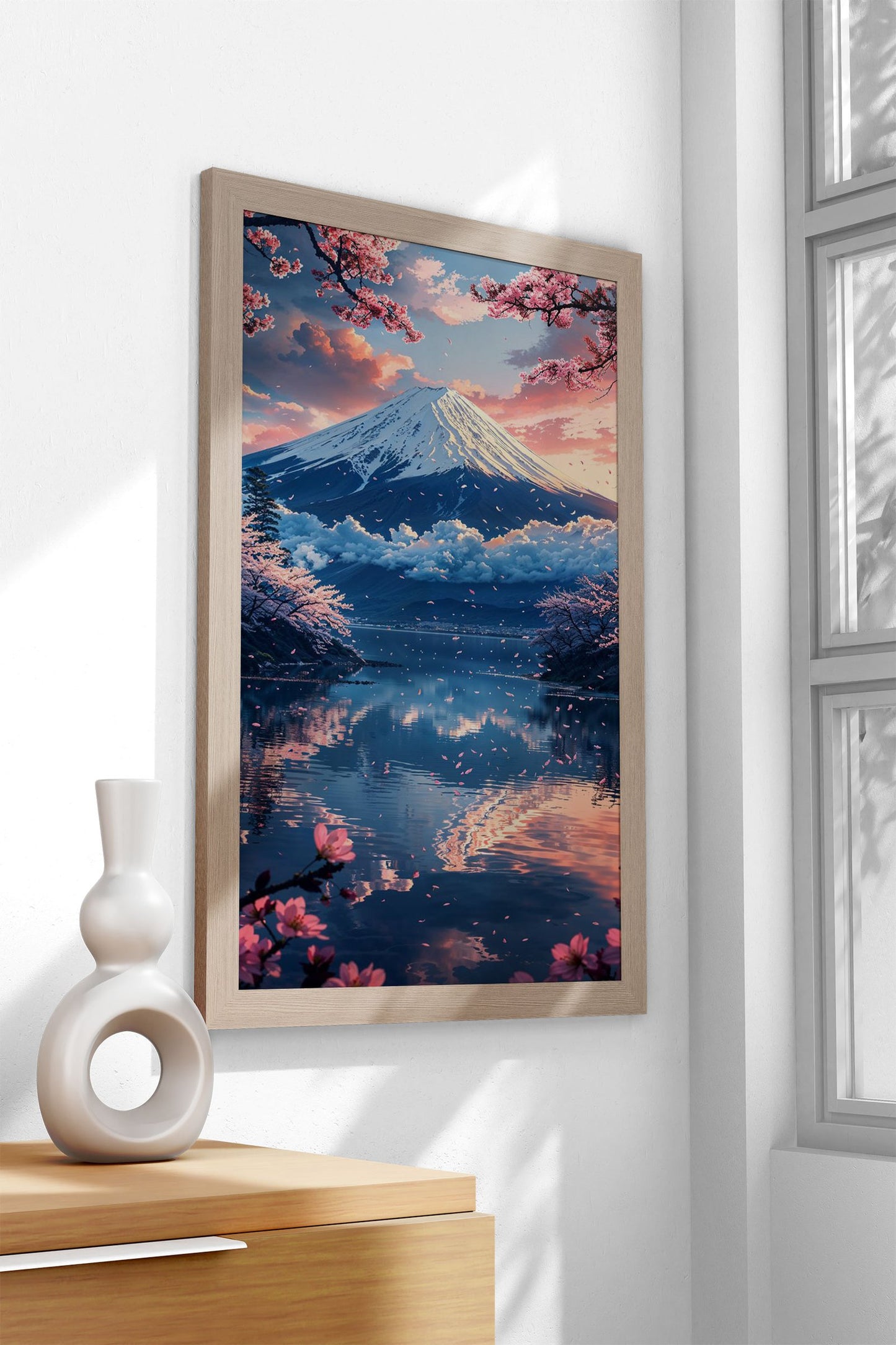 Peaceful Morning at Mount Fuji Asian Style Po ster | Wall Art for Home & Office | High-Quality Print