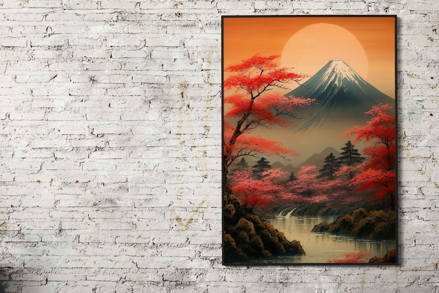 Peaceful Mount Fuji Asian Style Poster | Wall A rt for Home & Office | High-Quality Print
