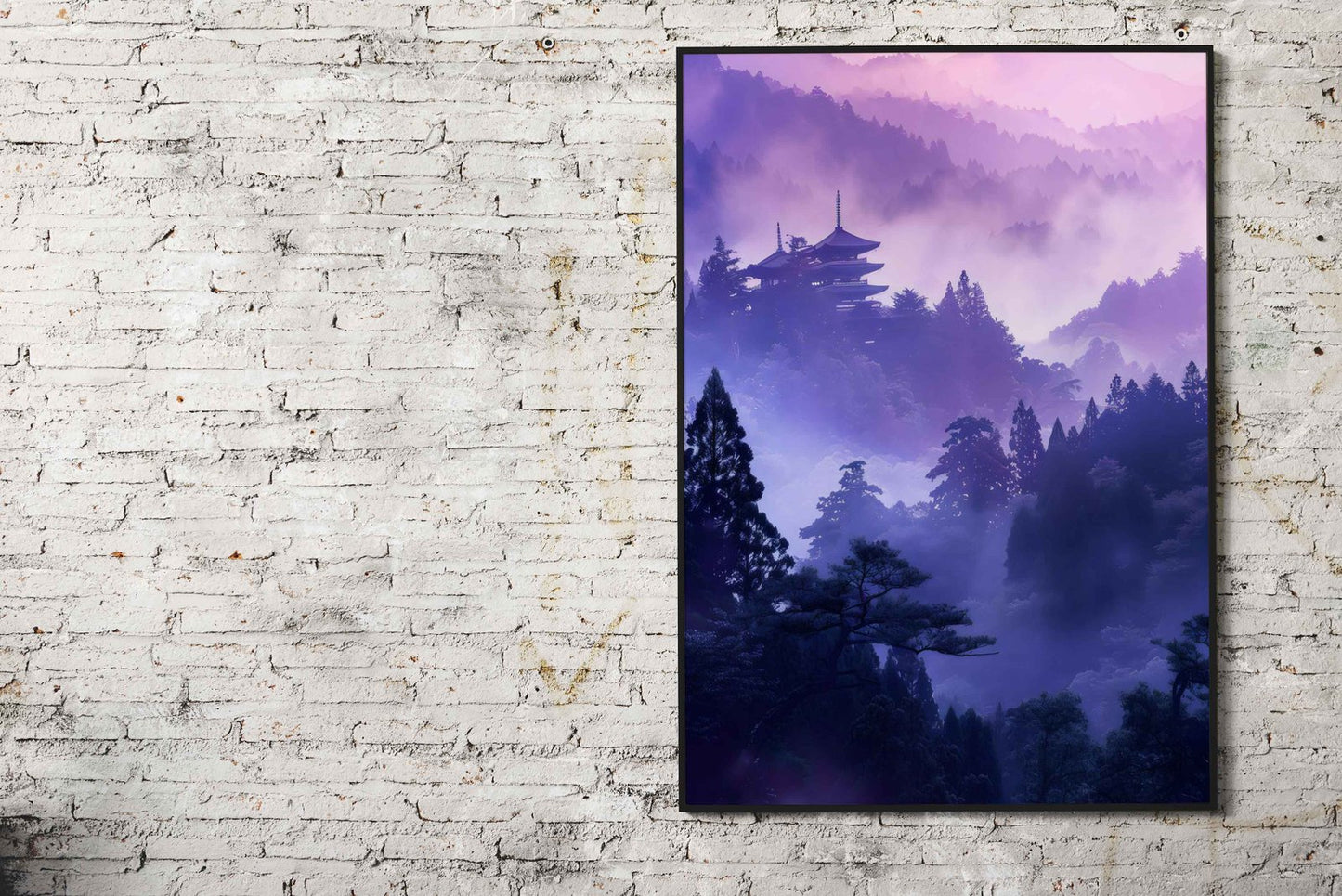 Peaceful Purple Temple Asian Style Poster | W all Art for Home & Office | High-Quality Print