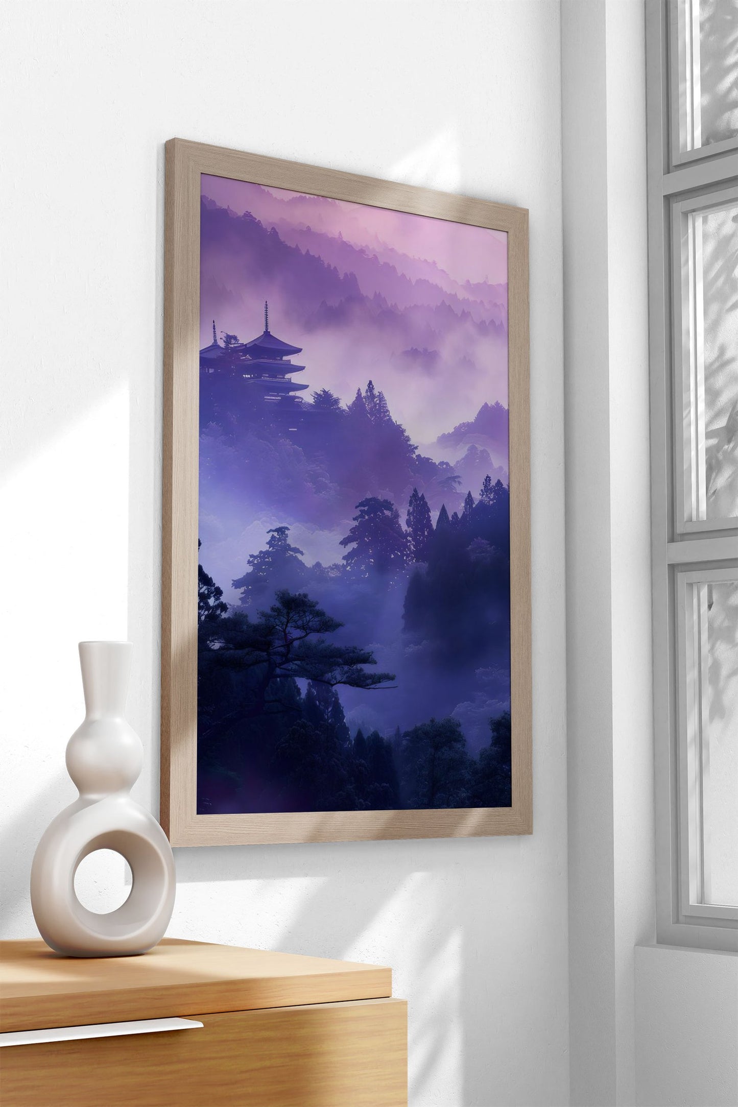 Peaceful Purple Temple Asian Style Poster | W all Art for Home & Office | High-Quality Print