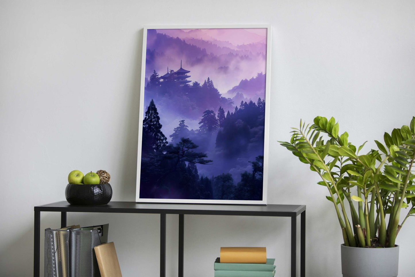 Peaceful Purple Temple Asian Style Poster | W all Art for Home & Office | High-Quality Print
