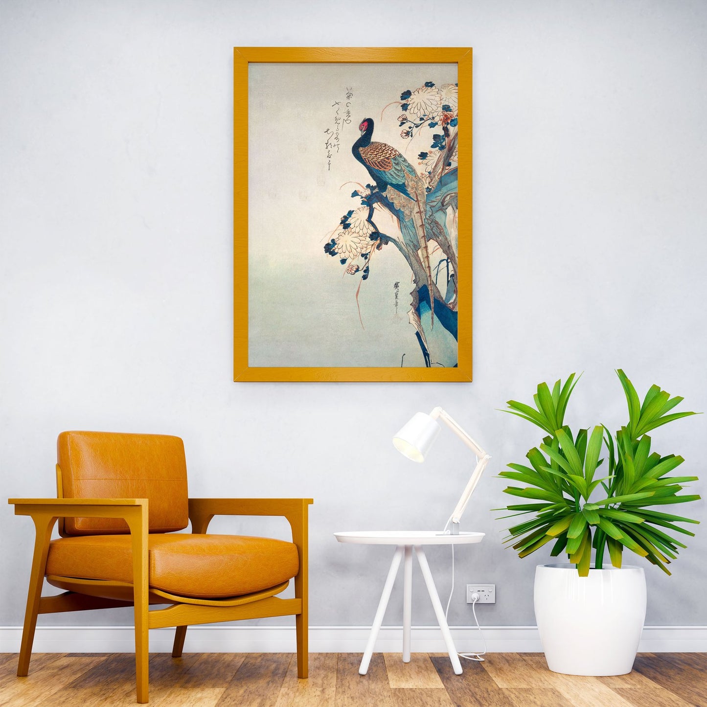 Pheasant and Small Pine Asian Style Poster | W all Art for Home & Office | High-Quality Print