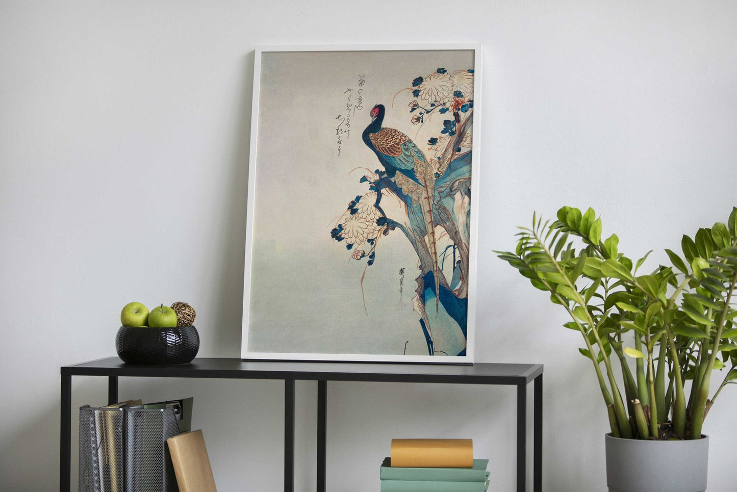 Pheasant and Small Pine Asian Style Poster | W all Art for Home & Office | High-Quality Print