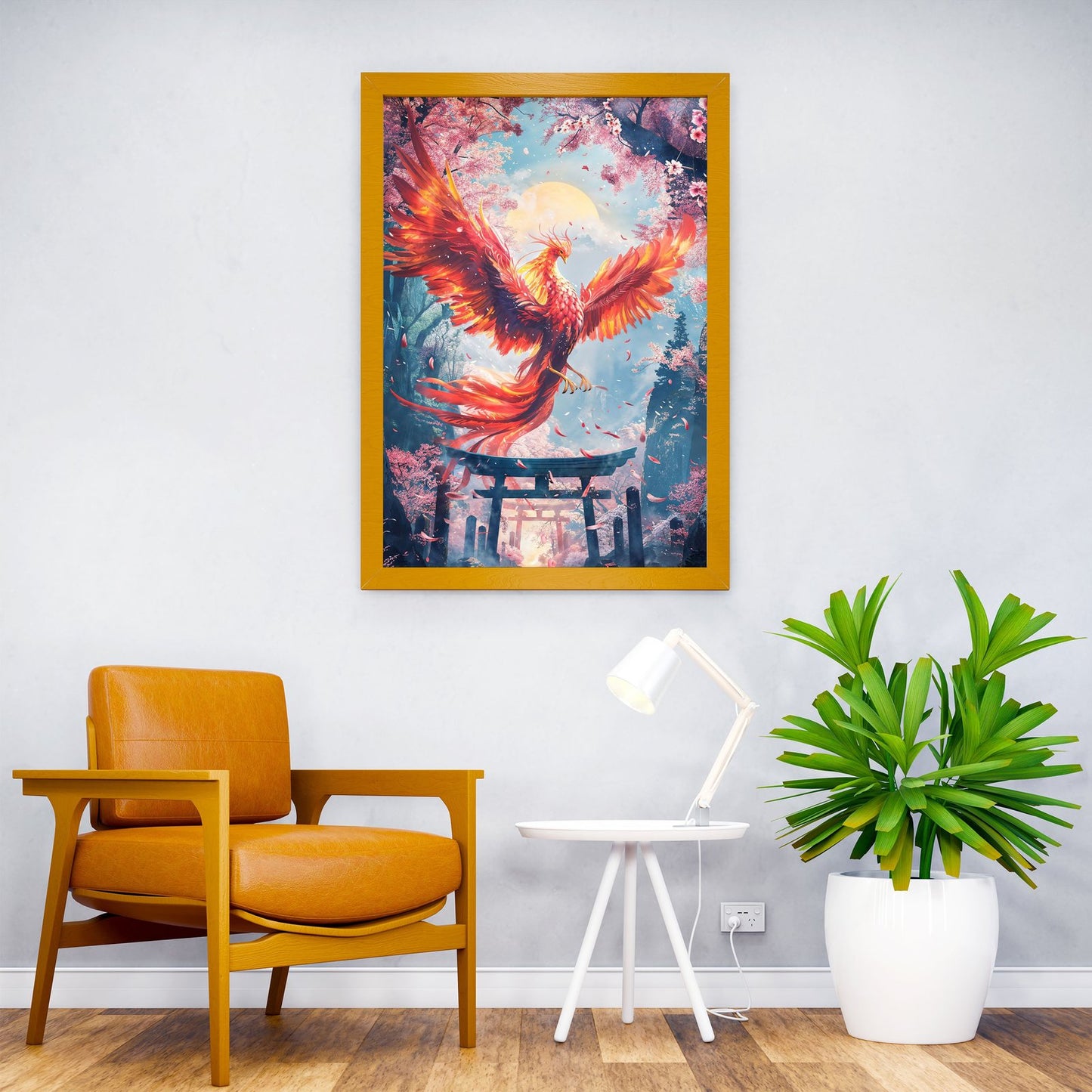 Phoenixs Torii Pathway Asian Style Poster | W all Art for Home & Office | High-Quality Print