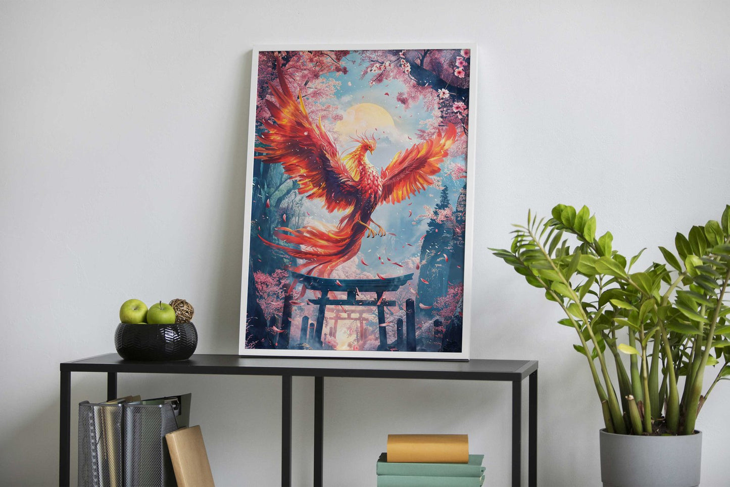 Phoenixs Torii Pathway Asian Style Poster | W all Art for Home & Office | High-Quality Print