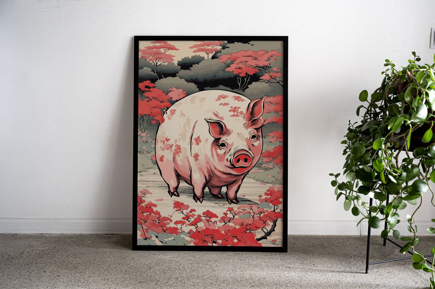 Pig Japanese Chinese 6 Asian Style Poster | W all Art for Home & Office | High-Quality Print