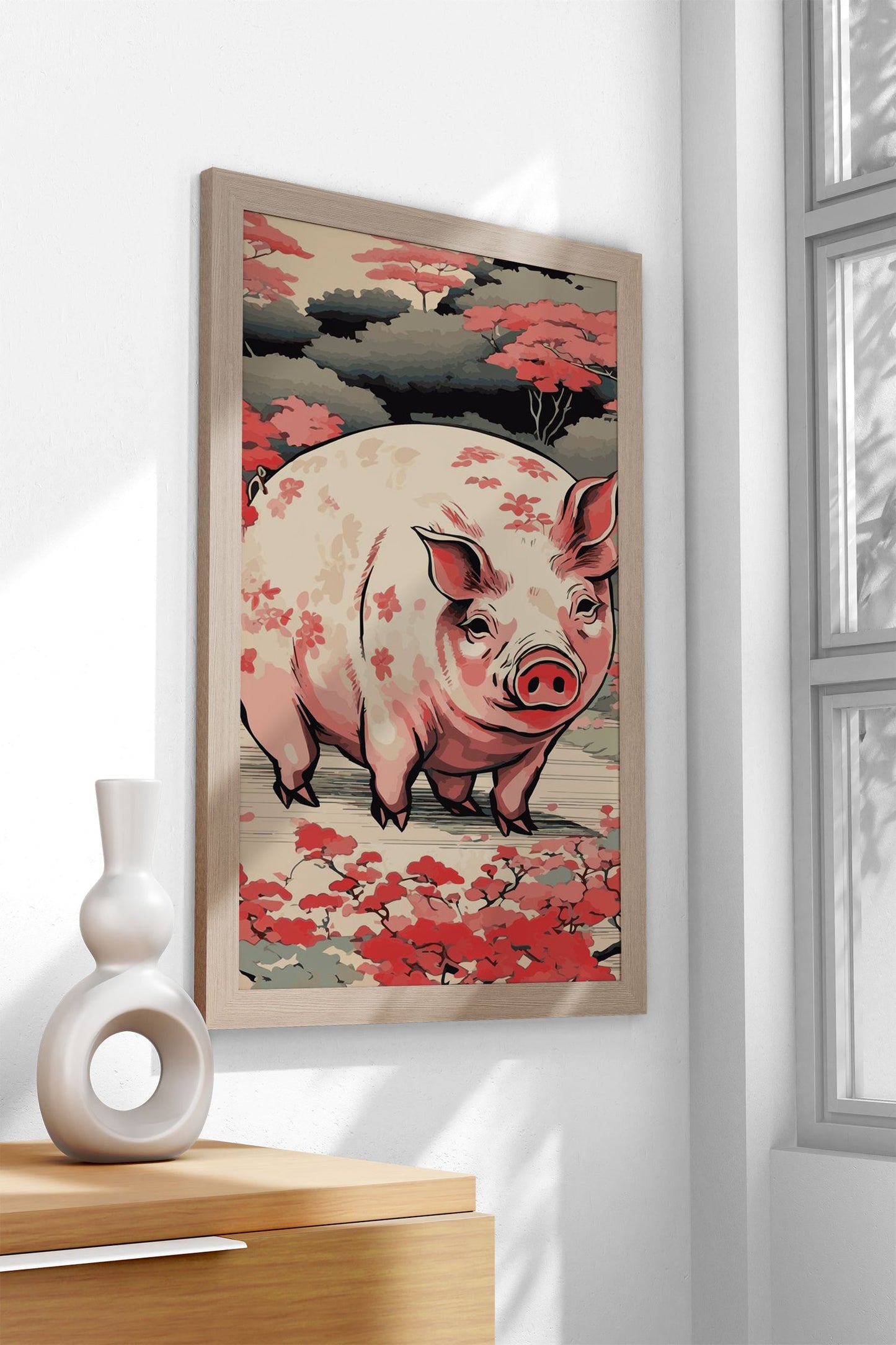 Pig Japanese Chinese 6 Asian Style Poster | W all Art for Home & Office | High-Quality Print
