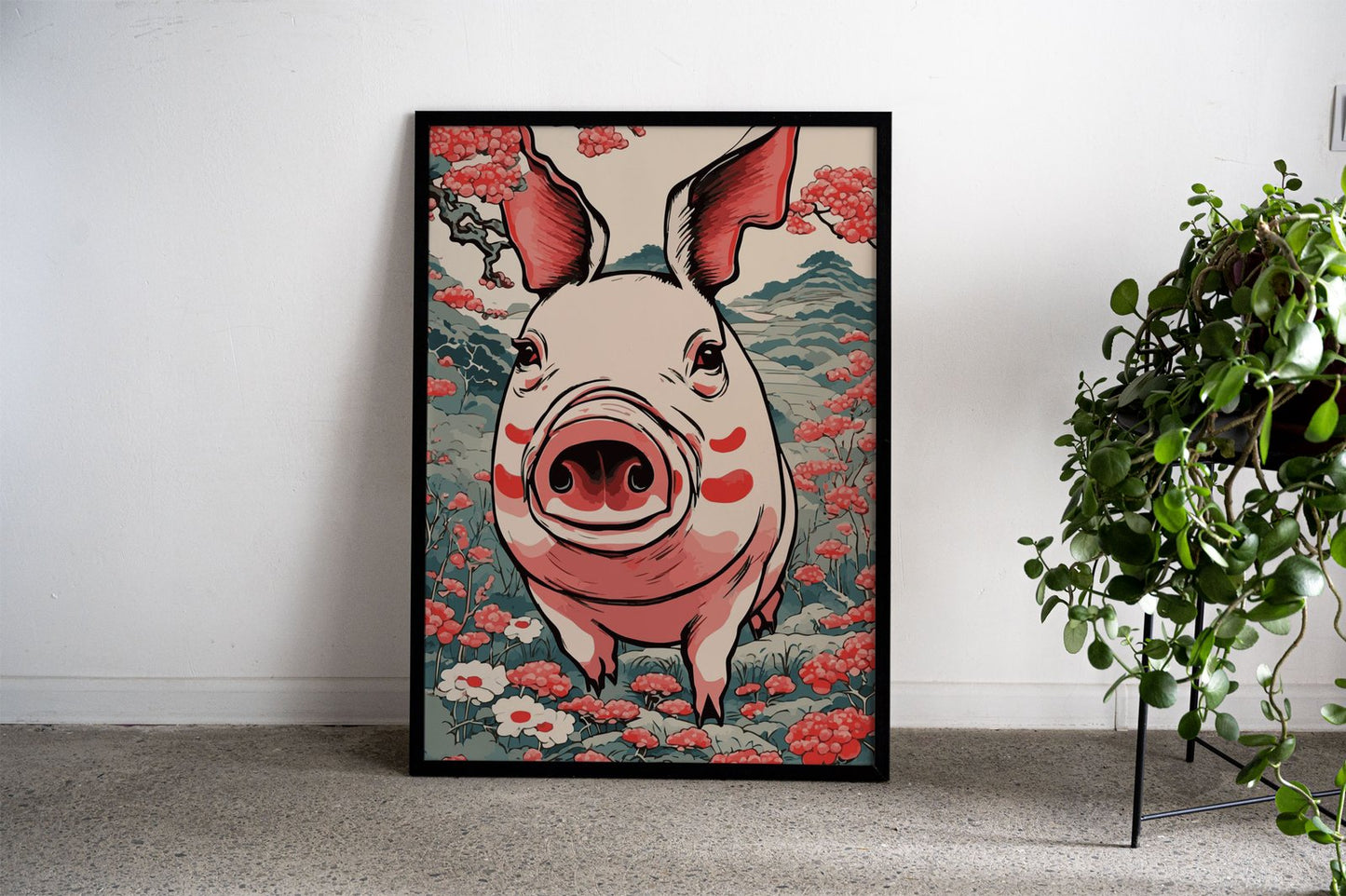 Pig Japanese Chinese 7 Asian Style Poster | W all Art for Home & Office | High-Quality Print