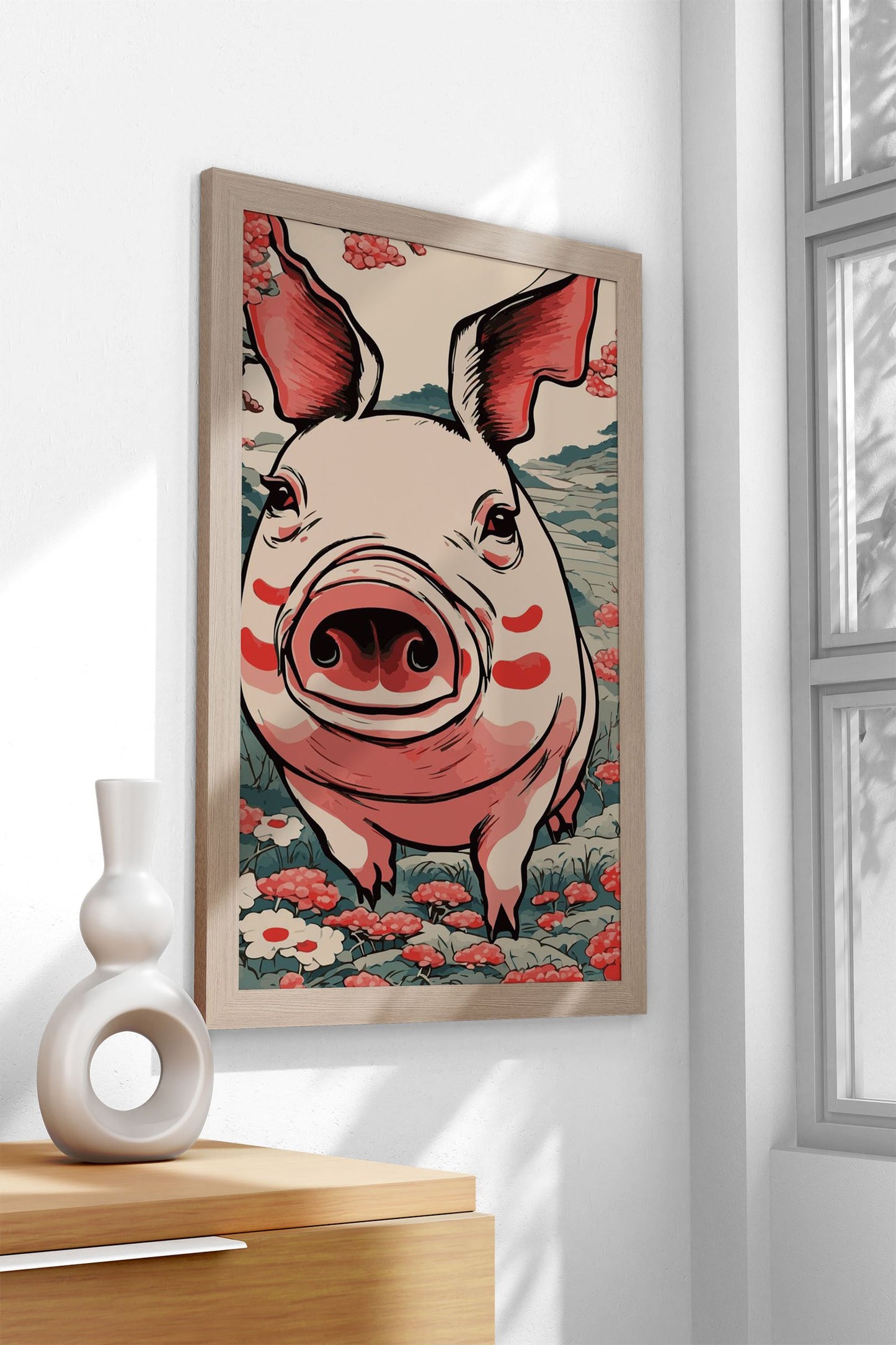 Pig Japanese Chinese 7 Asian Style Poster | W all Art for Home & Office | High-Quality Print
