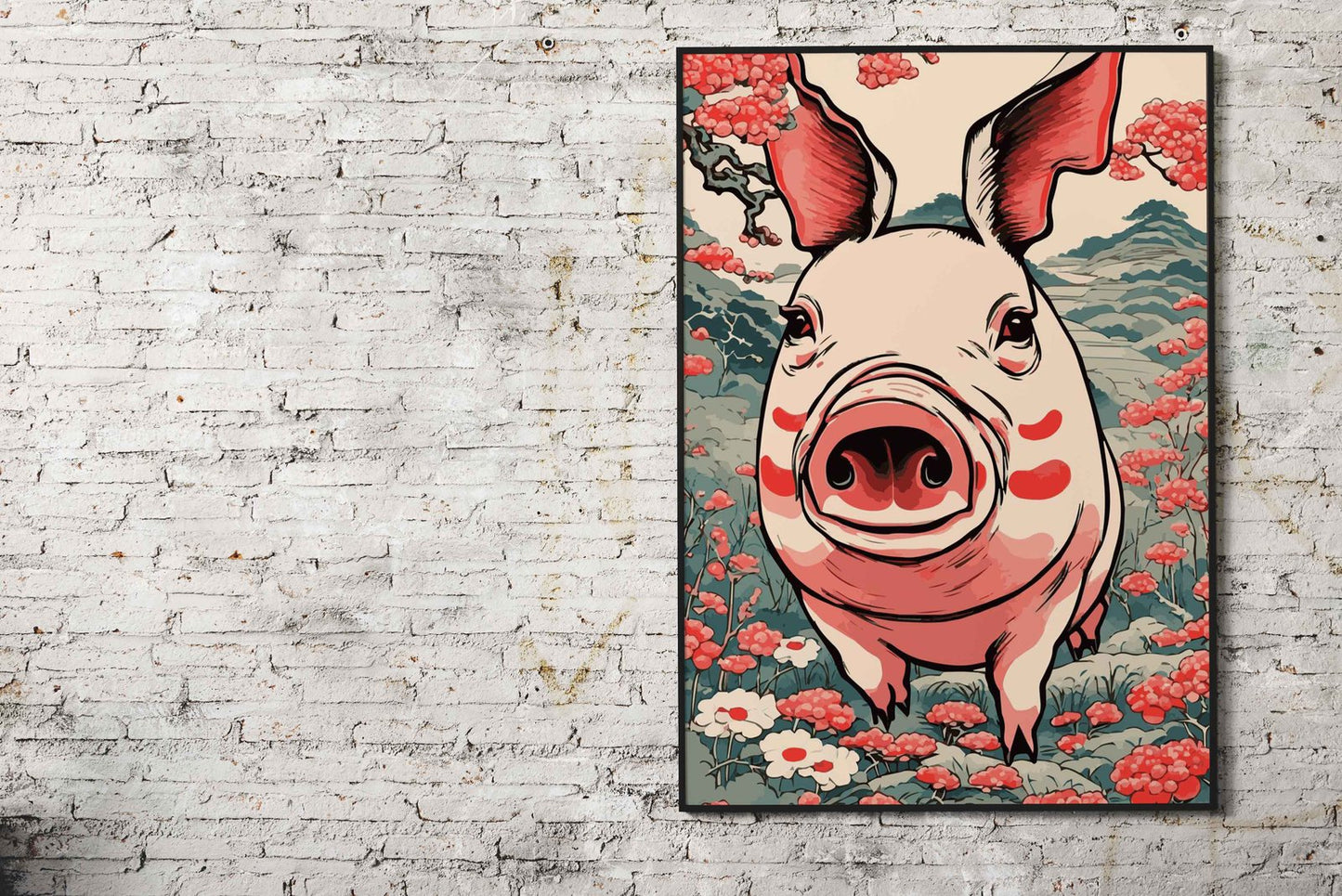 Pig Japanese Chinese 7 Asian Style Poster | W all Art for Home & Office | High-Quality Print