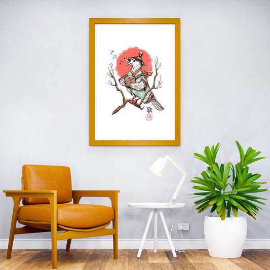 Pigeon Asian Style Poster | Wall Art for Home  & Office | High-Quality Print