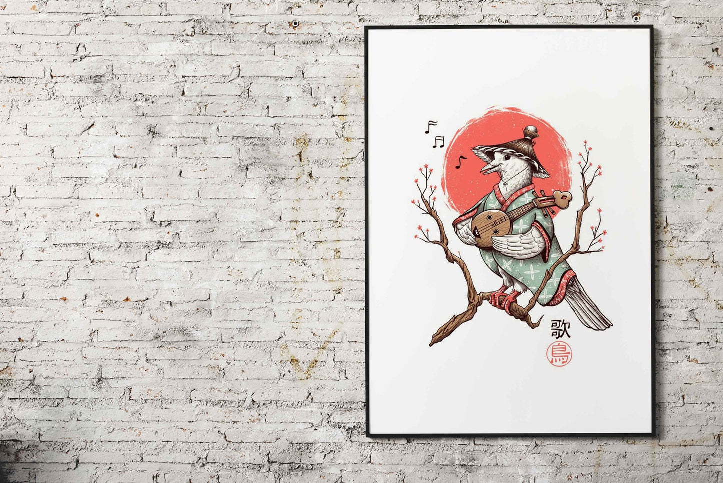Pigeon Asian Style Poster | Wall Art for Home  & Office | High-Quality Print