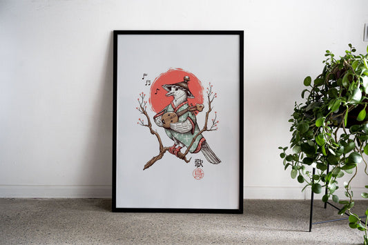 Pigeon Asian Style Poster | Wall Art for Home  & Office | High-Quality Print