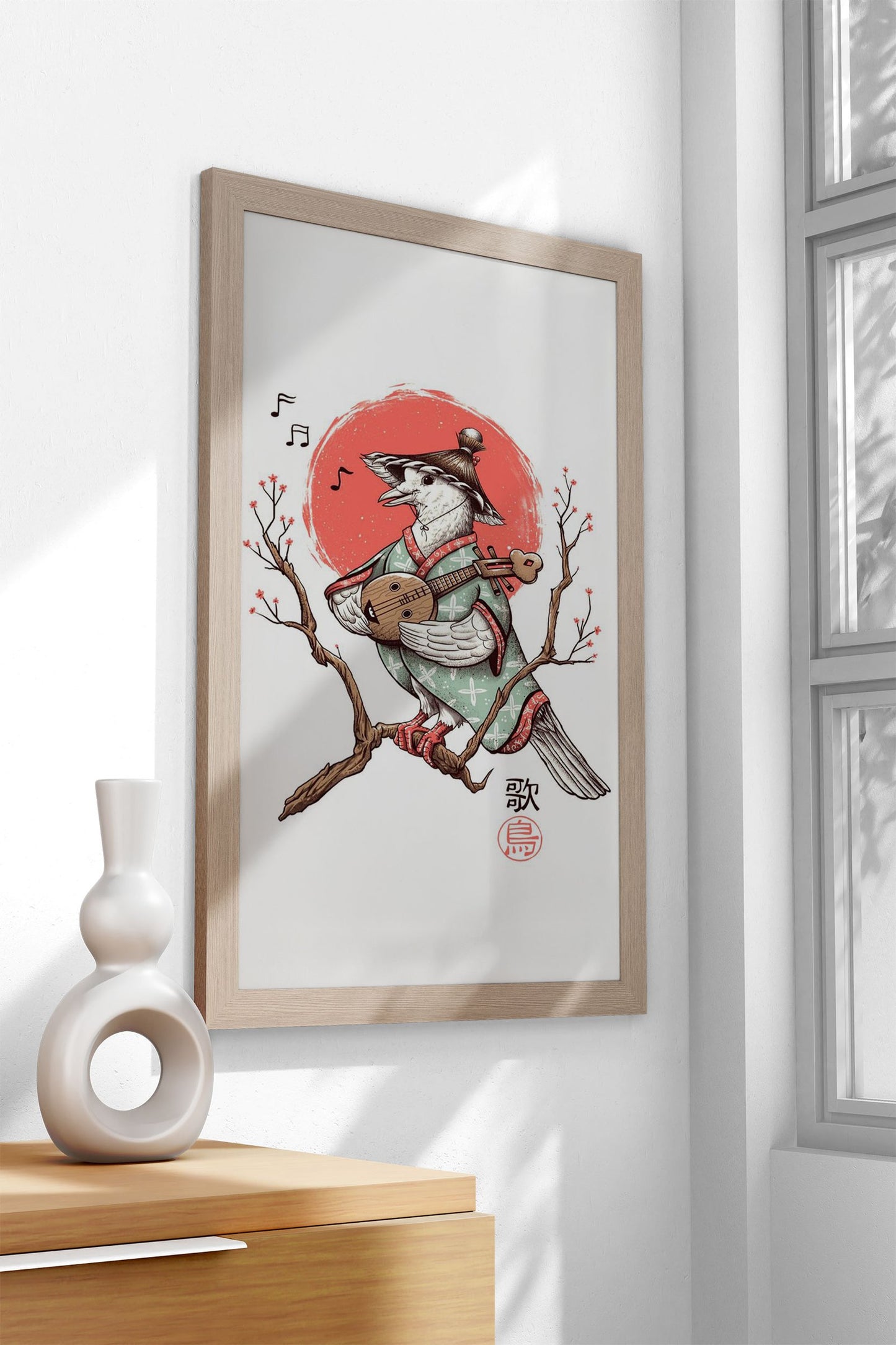 Pigeon Asian Style Poster | Wall Art for Home  & Office | High-Quality Print