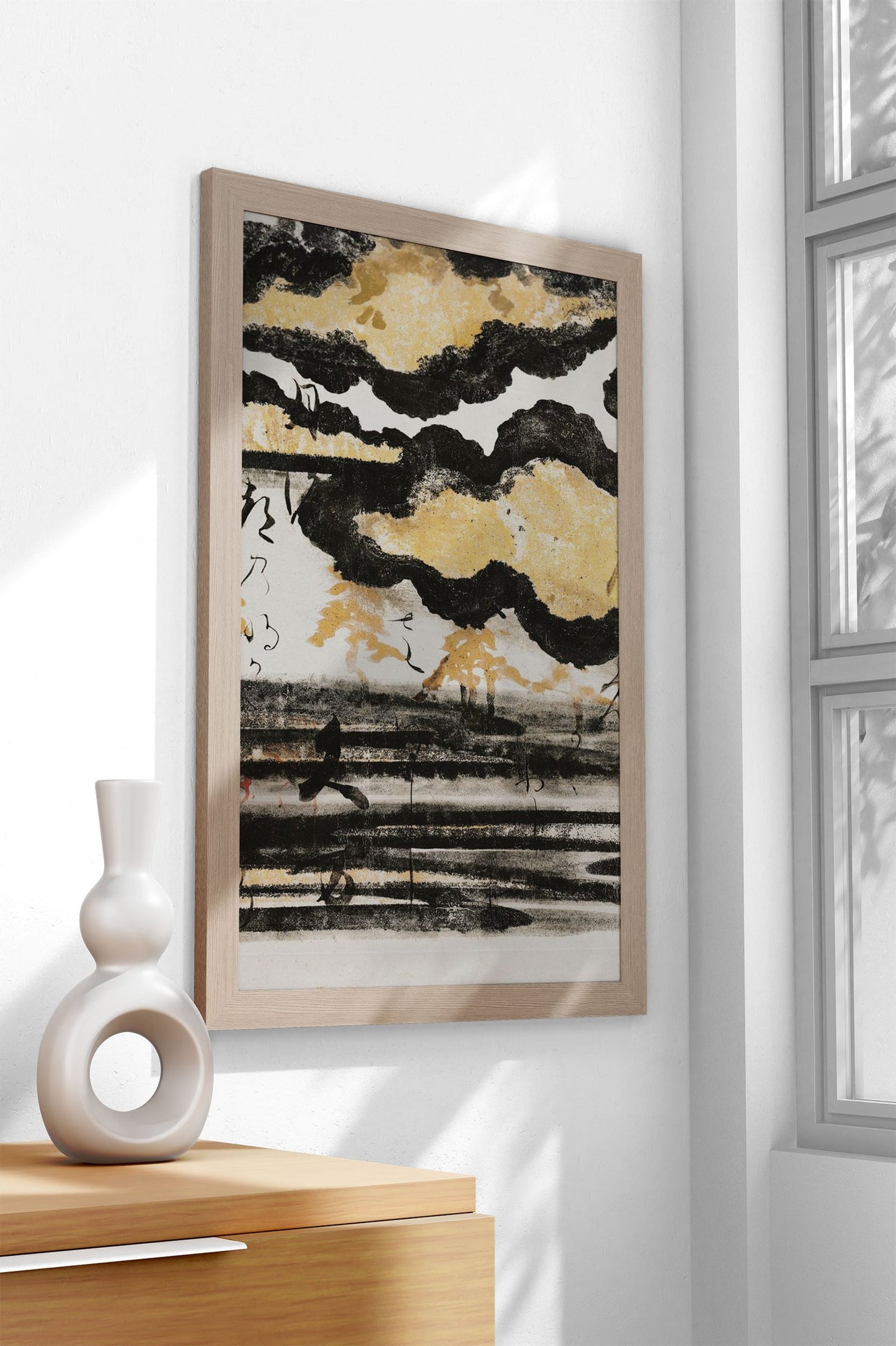 Pine on a Beach Asian Style Poster | Wall Art f or Home & Office | High-Quality Print