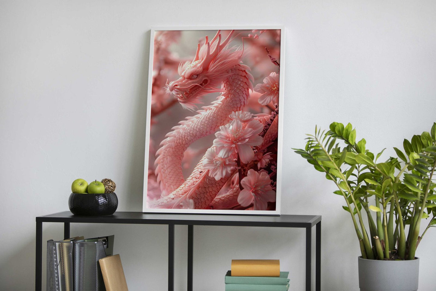 Pink Blossom Dragon Asian Style Poster | Wall  Art for Home & Office | High-Quality Print