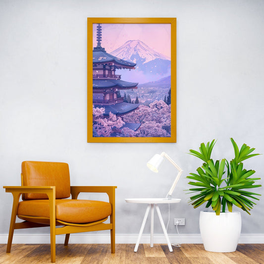 Pink Japan Painting Asian Style Poster | Wall A rt for Home & Office | High-Quality Print