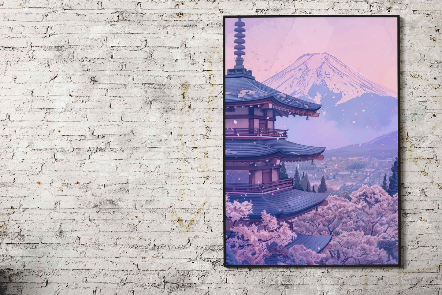Pink Japan Painting Asian Style Poster | Wall A rt for Home & Office | High-Quality Print
