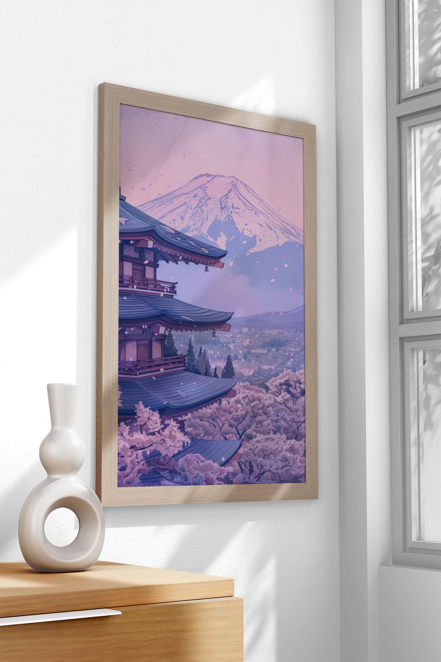Pink Japan Painting Asian Style Poster | Wall A rt for Home & Office | High-Quality Print